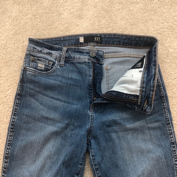 Kut From The Kloth Donna Fab Ab High Waist Raw Hem Ankle Skinny Jeans Size 10 - Picture 8 of 13